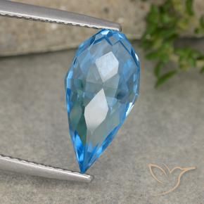 Topazio Blu svizzero naturale da 2.71 ct, Taglio briolette, VVS-VS