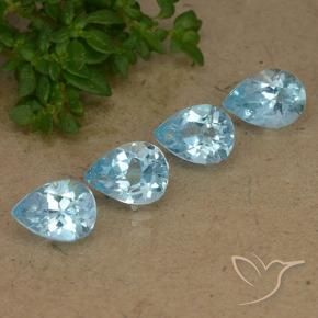 Gemme di Topazio Blu svizzero naturale da 2.88 ct, Forma a pera, VVS-VS