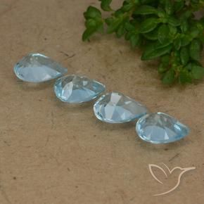 Gemme di Topazio Blu svizzero naturale da 2.88 ct, Forma a pera, VVS-VS