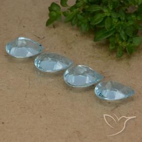 Gemme di Topazio Blu svizzero naturale da 3.08 ct, Forma a pera, VVS-VS