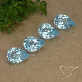 Gemme di Topazio Celeste naturale da 2.68 ct, Forma a pera, VVS-VS