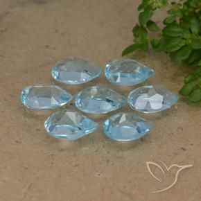 Gemme di Topazio Celeste naturale da 3.83 ct, Forma a pera, VVS-VS