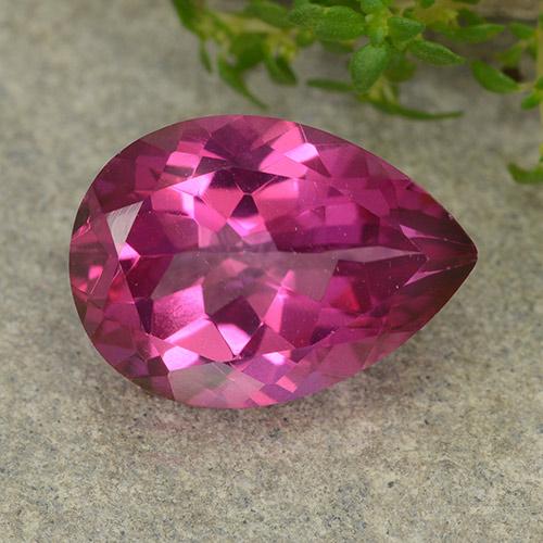 Topazio naturale rosa da 6,44 ct, taglio a pera, VVS-VS