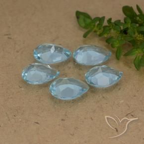 Gemme di Topazio Celeste naturale da 3.87 ct, Forma a pera, VVS-VS