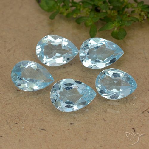 3.82ctw Naturale Blu svizzero Topazio, Forma a pera, VVS-VS
