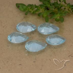 Gemme di Topazio Blu svizzero naturale da 3.82 ct, Forma a pera, VVS-VS
