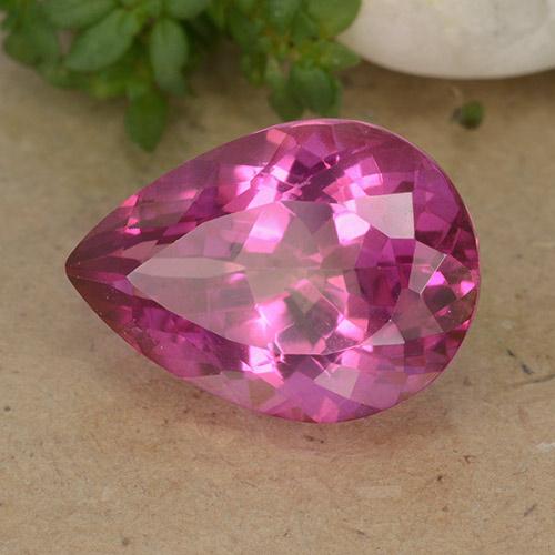 Topazio Rosa medio-scuro naturale da 6.73 ct, Forma a pera, VVS-VS