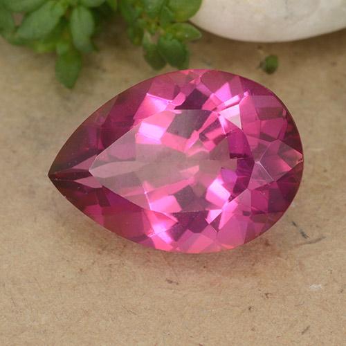 Topazio Rosa medio-scuro naturale da 6.20 ct, Forma a pera, VVS-VS