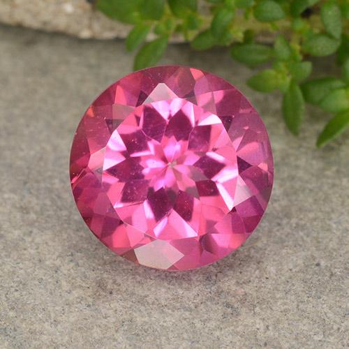 Topazio Magenta intenso naturale da 4.13 ct, Taglio rotondo, VVS-VS
