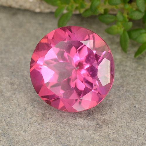 Topazio Magenta intenso naturale da 4.13 ct, Taglio rotondo, VVS-VS