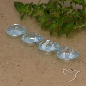 Gemme di Topazio Celeste naturale da 2.12 ct, Forma a pera, VVS-VS