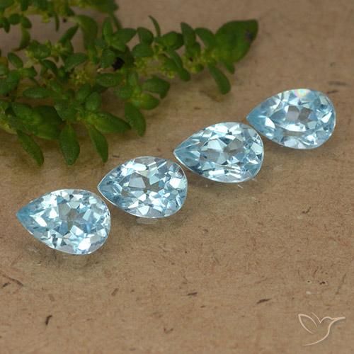 Gemme di Topazio Blu svizzero naturale da 2.51 ct, Forma a pera, VVS-VS