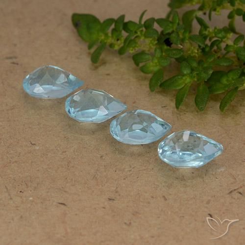 Gemme di Topazio Blu svizzero naturale da 2.51 ct, Forma a pera, VVS-VS