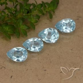 Gemme di Topazio Celeste naturale da 2.16 ct, Forma a pera, VVS-VS
