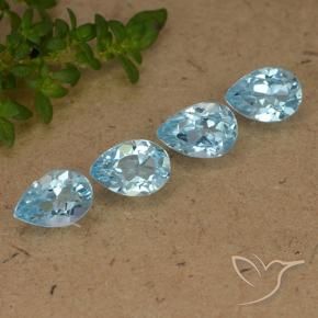 Gemme di Topazio Celeste naturale da 2.30 ct, Forma a pera, VVS-VS