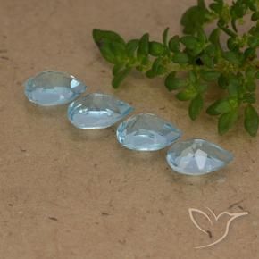Gemme di Topazio Celeste naturale da 2.30 ct, Forma a pera, VVS-VS
