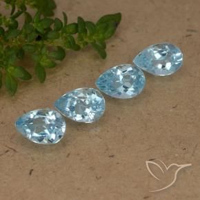 Gemme di Topazio Blu svizzero naturale da 2.22 ct, Forma a pera, VVS-VS