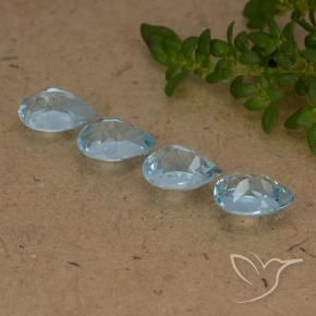Gemme di Topazio Blu svizzero naturale da 2.22 ct, Forma a pera, VVS-VS