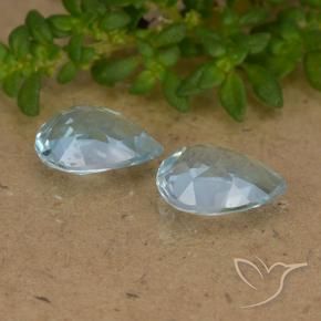 Gemme di Topazio Celeste naturale da 1.62 ct, Forma a pera, VVS-VS