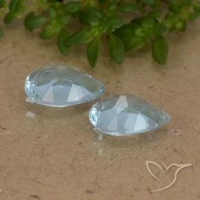 Gemme di Topazio Celeste naturale da 1.54 ct, Forma a pera, VVS-VS