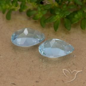 Gemme di Topazio Celeste naturale da 1.77 ct, Forma a pera, VVS-VS