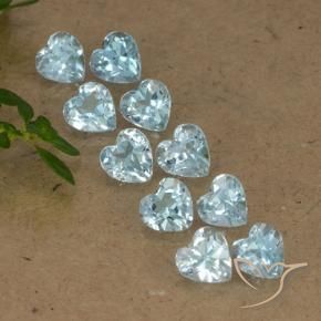 Gemme di Topazio Celeste naturale da 2.88 ct, Cuore, VS