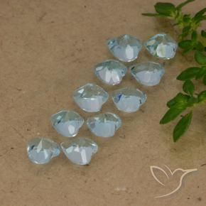 Gemme di Topazio Celeste naturale da 2.88 ct, Cuore, VS