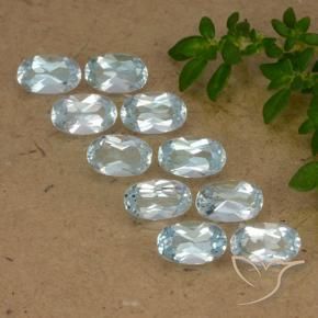 Gemme di Topazio Celeste naturale da 3.03 ct, Ovale, VS