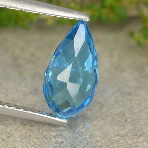 2.72ct Naturale Blu svizzero Topazio, Taglio briolette, VS