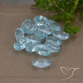 Gemme di Topazio Celeste naturale da 4.16 ct, Ovale, VS