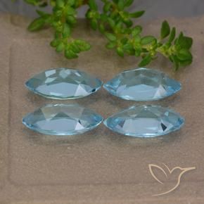 Gemme di Topazio Blu svizzero naturale da 5.25 ct, Taglio marquise, VVS-VS