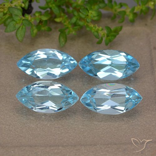 5.60ctw Naturale Blu svizzero Topazio, Taglio marquise, VVS-VS