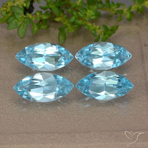 5.06ctw Naturale Blu svizzero Topazio, Taglio marquise, VVS-VS