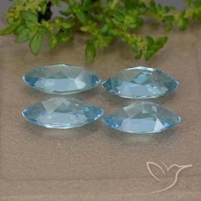Gemme di Topazio Blu svizzero naturale da 5.06 ct, Taglio marquise, VVS-VS