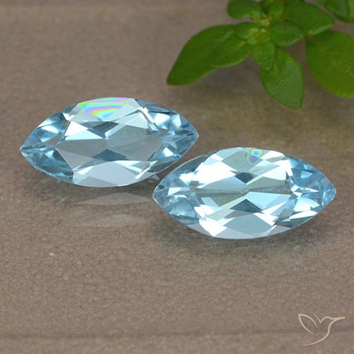 2.47ctw Naturale Celeste Topazio, Taglio marquise, VVS-VS