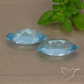 Gemme di Topazio Blu svizzero naturale da 2.46 ct, Taglio marquise, VVS-VS