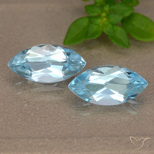 2.62ctw Naturale Celeste Topazio, Taglio marquise, VVS-VS