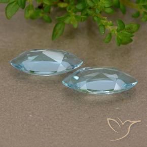 Gemme di Topazio Celeste naturale da 2.22 ct, Taglio marquise, VVS-VS