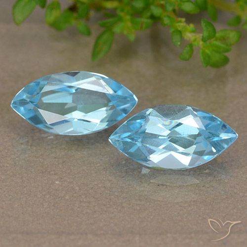 2.55ctw Naturale Blu svizzero Topazio, Taglio marquise, VVS-VS