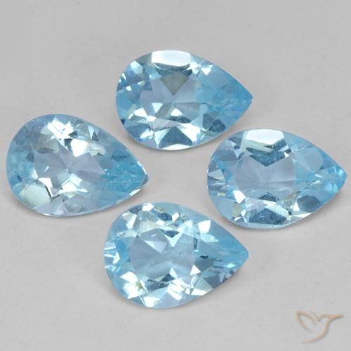 2.96ctw Naturale Celeste Topazio, Forma a pera, VVS-VS