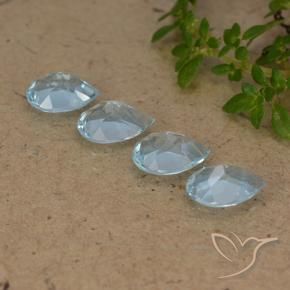 Gemme di Topazio Celeste naturale da 3.13 ct, Forma a pera, VVS-VS