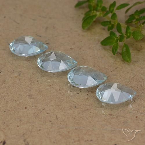 Gemme di Topazio Celeste naturale da 3.10 ct, Forma a pera, VVS-VS