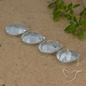 Gemme di Topazio Celeste naturale da 3.29 ct, Forma a pera, VVS-VS