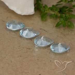 Gemme di Topazio Celeste naturale da 3.09 ct, Forma a pera, VVS-VS