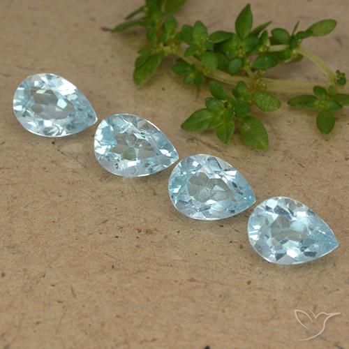 3.53ctw Naturale Blu svizzero Topazio, Forma a pera, VVS-VS