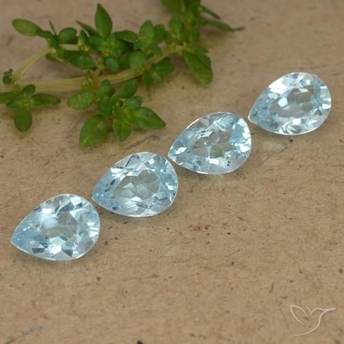 Gemme di Topazio Blu svizzero naturale da 3.53 ct, Forma a pera, VVS-VS