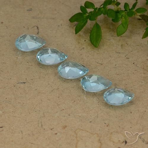 Gemme di Topazio Blu svizzero naturale da 4.16 ct, Forma a pera, VVS-VS