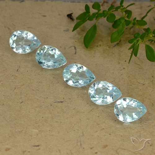3.97ctw Naturale Celeste Topazio, Forma a pera, VVS-VS