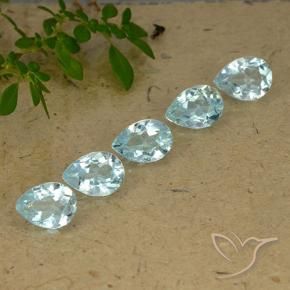 Gemme di Topazio Celeste naturale da 3.97 ct, Forma a pera, VVS-VS