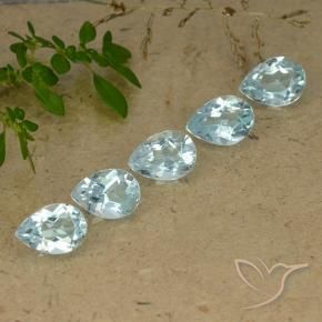 Gemme di Topazio Celeste naturale da 4.27 ct, Forma a pera, VVS-VS
